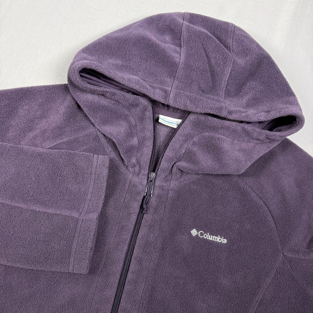 Columbia Womens XL Purple Full Zip Fleece Hoodie Jacket RN 69724 CA 05367